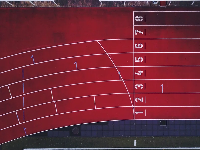 Running track close-up. Image source: public domain.